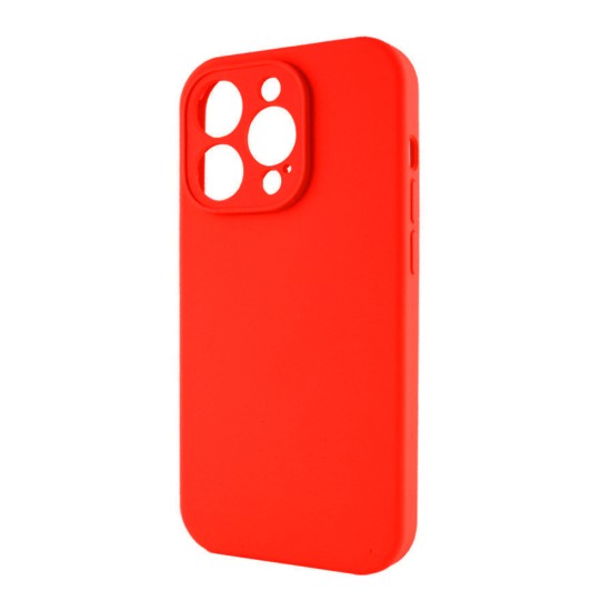 Capa de Silicone com Moldura de Câmera para Apple iPhone 13 Pro Vermelho